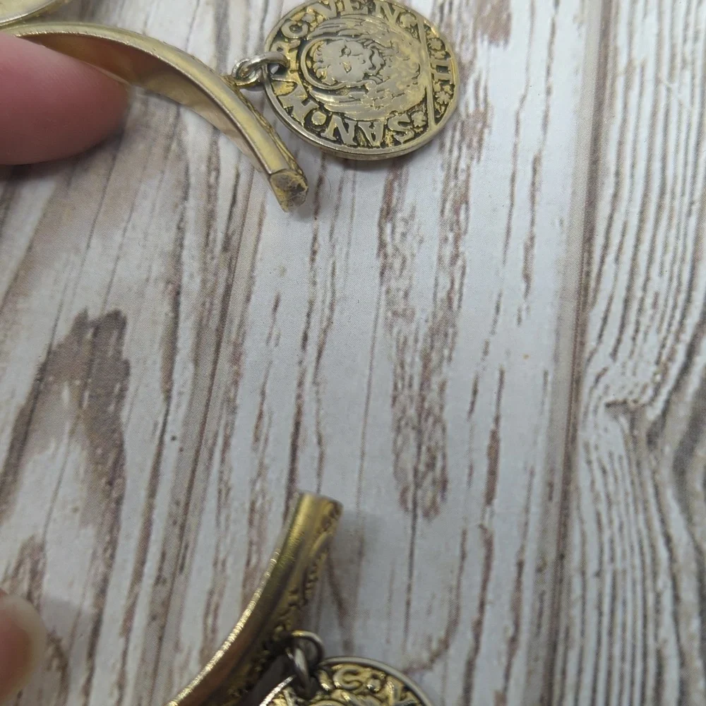 Whiting and Davis Vintage Coin Hinged Bracelet - Picture 5 of 12